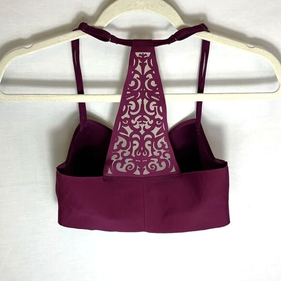 Victoria’s Secret Burgundy Front Close Racerback Underwire Demi Bra Size 32DD - Picture 6 of 8